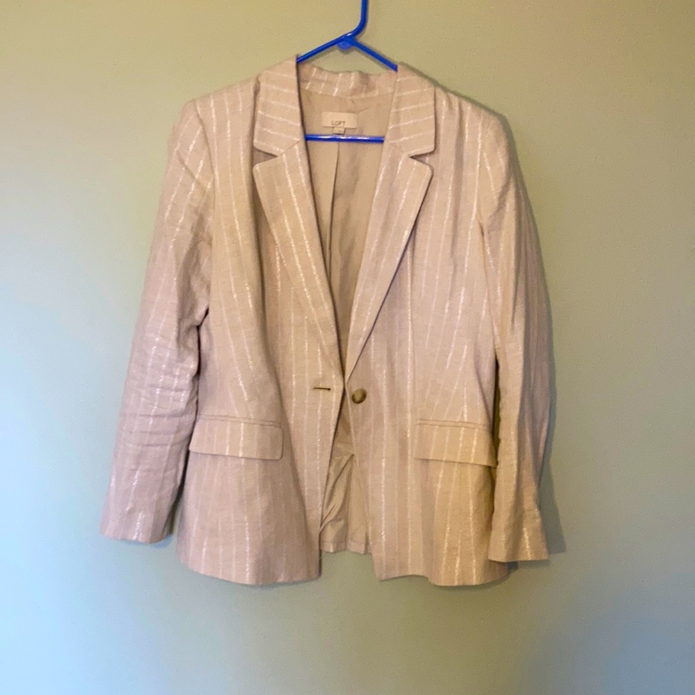 Cream blazer with silver stripe detail
